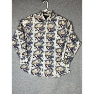 Roundtree & Yorke NEW USA, Mexico MAP PRINT Long Sleeve Shirt–Men's Size X-Large